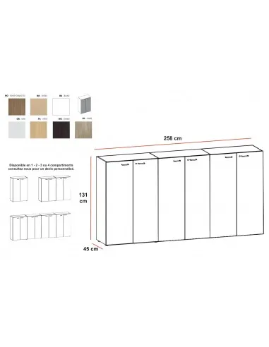 Armoire moyenne 6 portes – Quadrifoglio