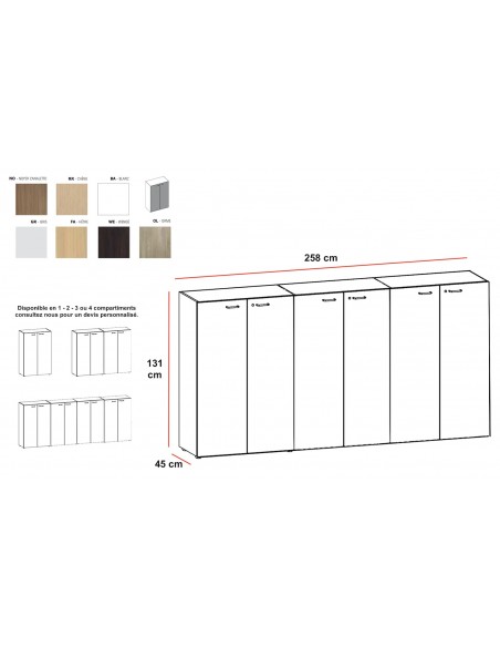 Armoire moyenne 6 portes – Quadrifoglio
