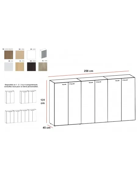 Armoire moyenne 6 portes – Quadrifoglio