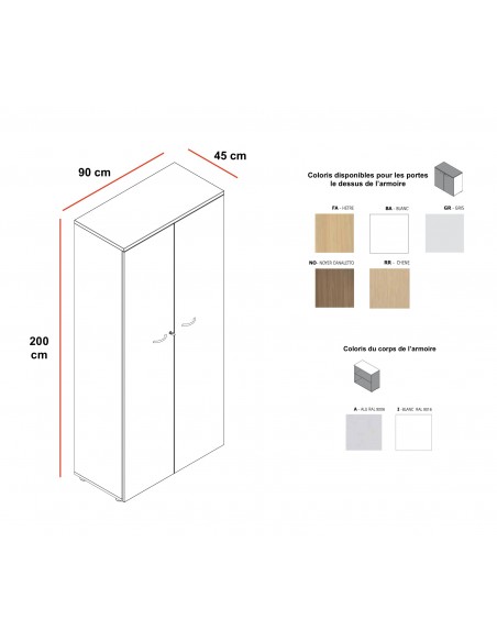 Armoire haute avec portes battantes – Quadrifoglio