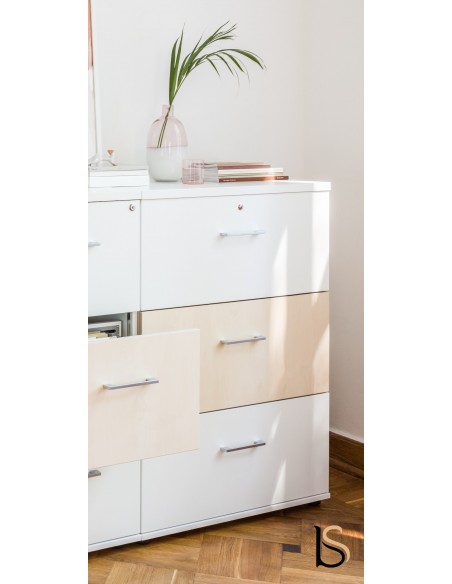 Armoire avec tiroirs pour le classement des dossiers suspendus