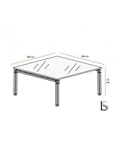 Table de réunion carrée Fly – Mobel Linea