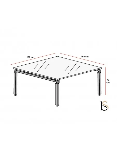 Table de réunion carrée Fly – Mobel Linea
