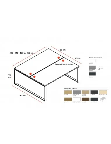 Bureau Bench 4 personnes Ogi Q – MDD