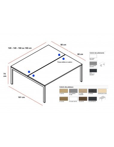 Bureau Bench 2 personnes Ogi U – MDD