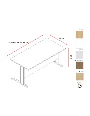 Bureau rectangulaire Practika P1 – Quadrifoglio
