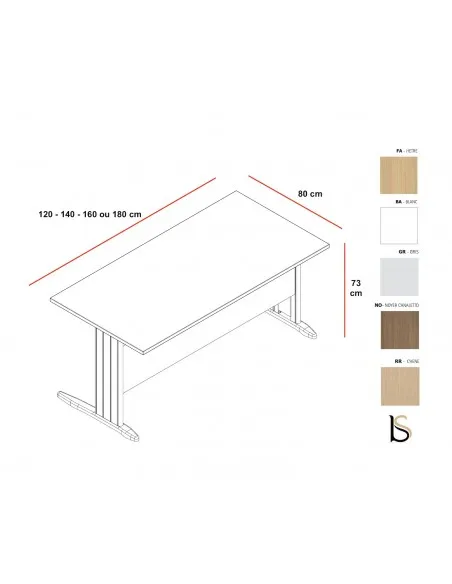 Bureau rectangulaire Practika P1 – Quadrifoglio