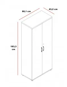 Armoire haute avec portes battantes équipée d’étagères - MDD 2