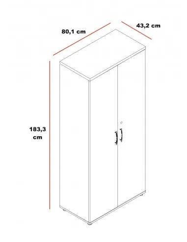 Armoire haute avec portes battantes équipée d’étagères - MDD