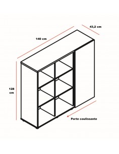 Armoire moyenne avec porte coulissante - MDD 2