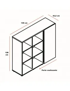 Armoire moyenne avec porte coulissante - MDD 2