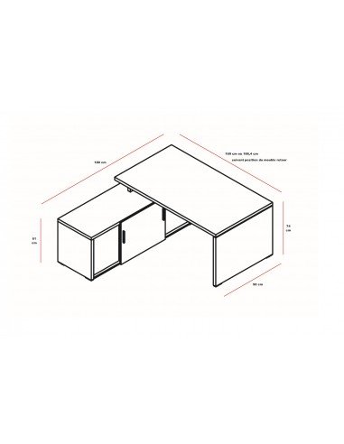 Bureau de direction Quando sur crédence - MDD