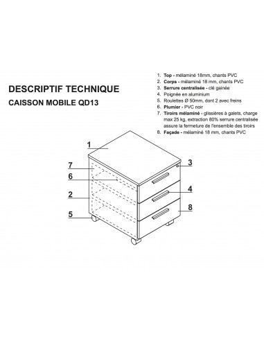 Caisson mobile exécutif Quando - MDD