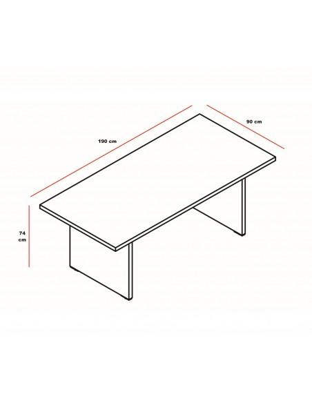 Table de réunion rectangulaire Quando - MDD