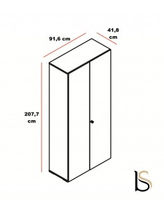 Armoire bibliothèque avec portes battantes brillantes – MDD 2