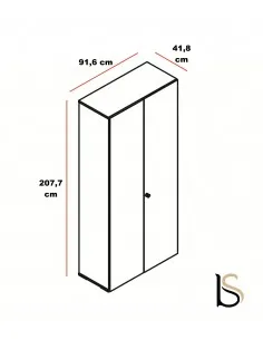 Armoire bibliothèque avec portes battantes brillantes – MDD 2