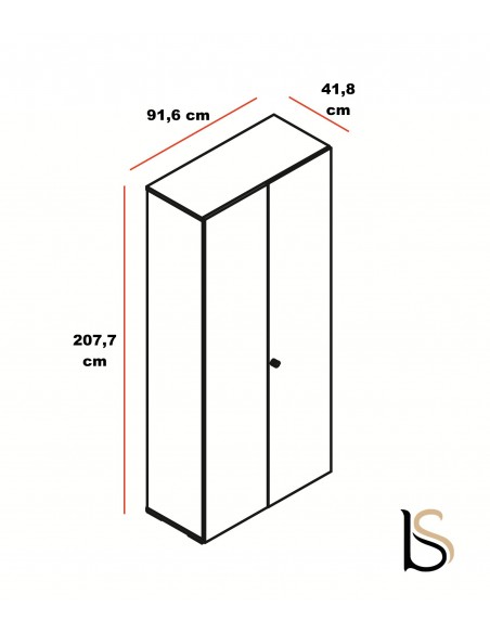 Armoire bibliothèque avec portes battantes brillantes – MDD
