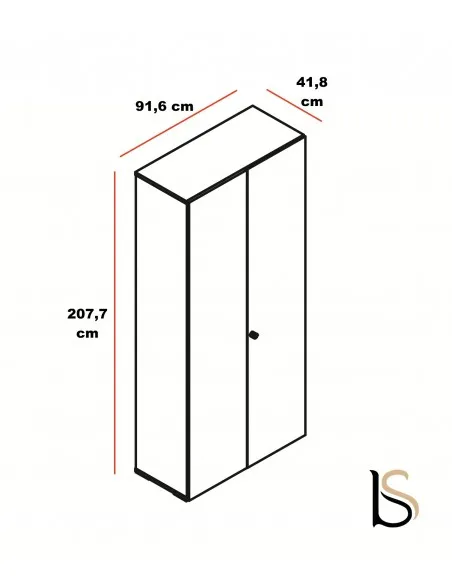 Armoire bibliothèque avec portes battantes brillantes – MDD
