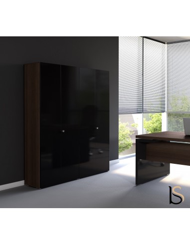 Armoire bibliothèque avec portes battantes brillantes – MDD