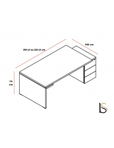 Bureau de direction Mito avec caisson - MDD