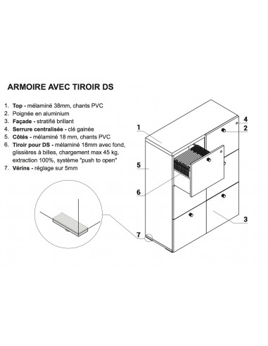 Armoire de rangement pour dossiers suspendus Mito – MDD