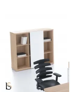 Bibliothèque avec porte coulissante Mito - MDD 2