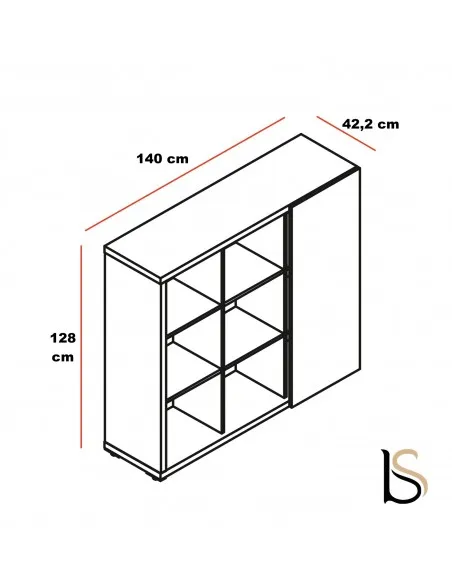 Bibliothèque avec porte coulissante Mito - MDD