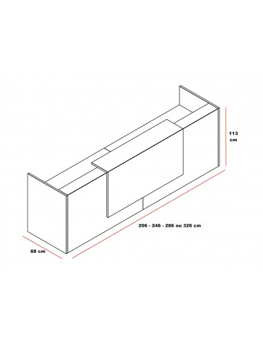 Banque d'accueil droite modèle Z2, différents coloris - Officity