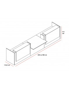 Grande banque d’accueil Z2 finition coloris bois 2