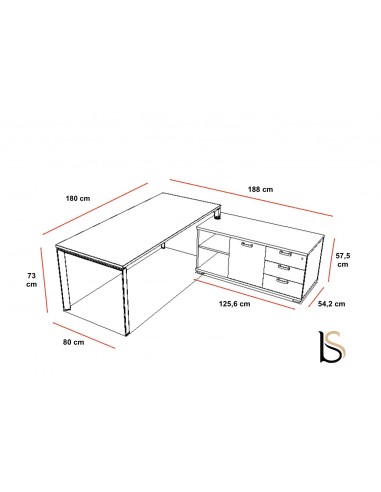 Bureau de Direction Star avec crédence - Mobel Linea
