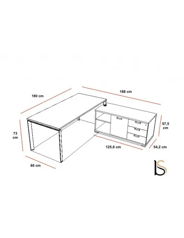 Bureau de Direction Star avec crédence - Mobel Linea