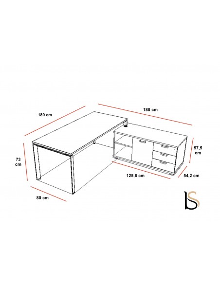 Bureau de Direction Star avec crédence - Mobel Linea