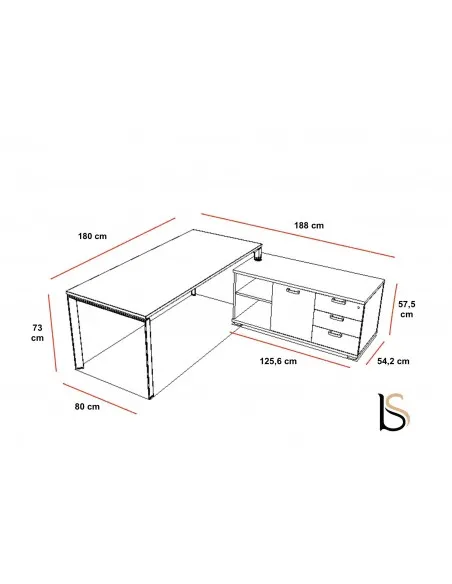 Bureau de Direction Star avec crédence - Mobel Linea