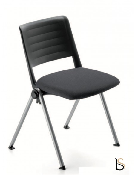 Chaise 4 pieds Smash dossier polypro noire - Sokoa