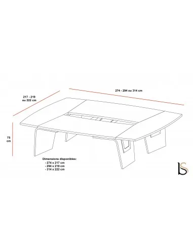 Table de réunion Larus pour 8 à 10 personnes – Dellarovere