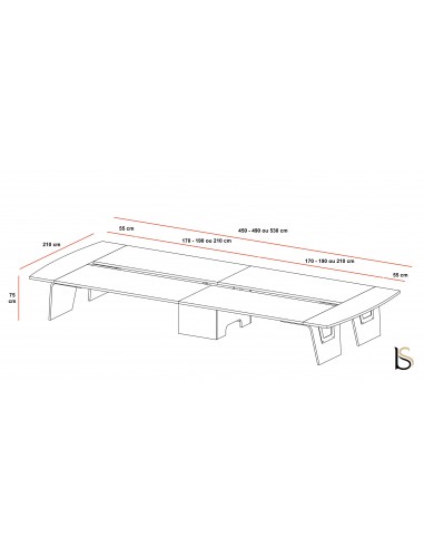 Table de réunion Larus pour 14 à 18 personnes – Dellarovere