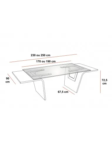 Bureau de Direction Larus en verre – Dellarovere