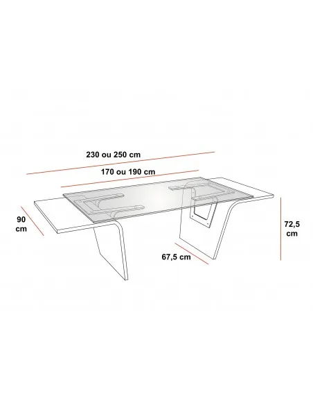 Bureau de Direction Larus en verre – Dellarovere