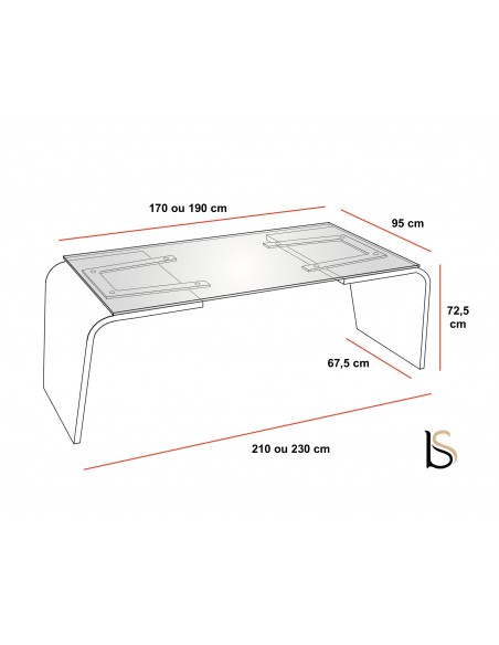 Bureau de Direction Larus en verre– Dellarovere