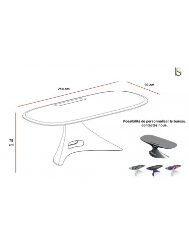 Bureau de Direction laqué Zero – Delarovere