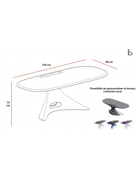 Bureau de Direction laqué Zero – Delarovere