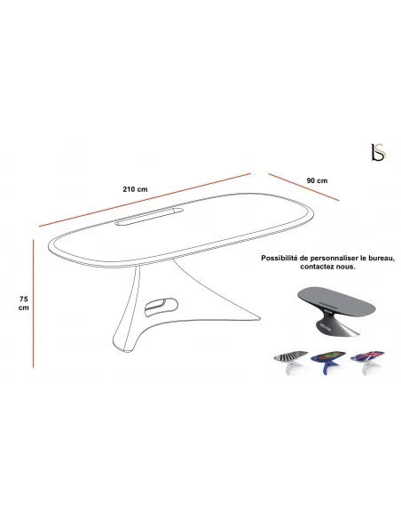 Bureau de Direction laqué Zero – Delarovere