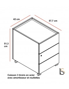 Caisson mobile pour bureau Segno - Dellarovere 2