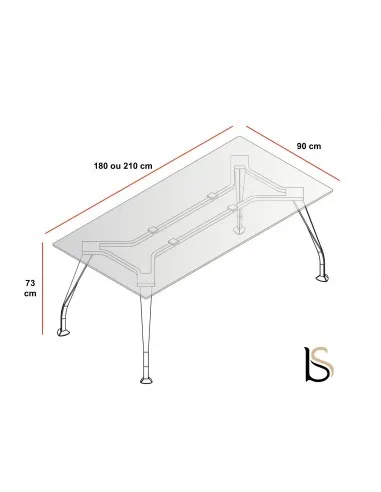 Bureau de Direction en verre Segno– Dellarovere