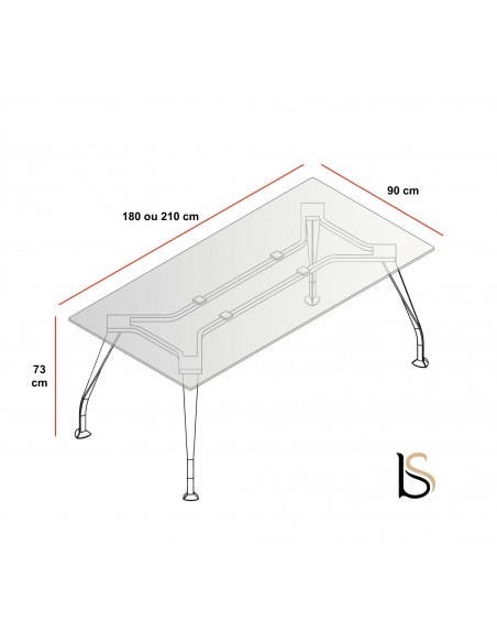 Bureau de Direction en verre Segno– Dellarovere