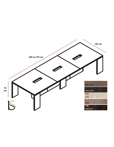 Table de réunion Lithos pour 8 à 10 personnes – Dellarovere