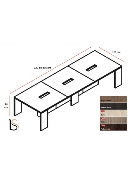 Table de réunion Lithos pour 8 à 10 personnes – Dellarovere