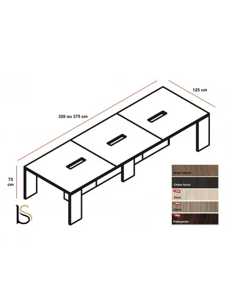 Table de réunion Lithos pour 8 à 10 personnes – Dellarovere