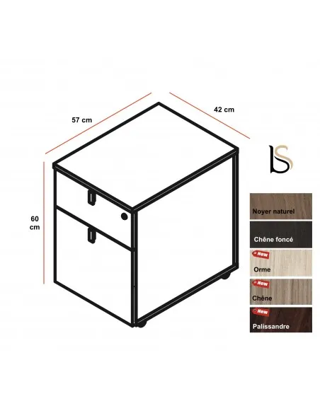 Caisson mobile pour bureau Lithos - Dellarovere