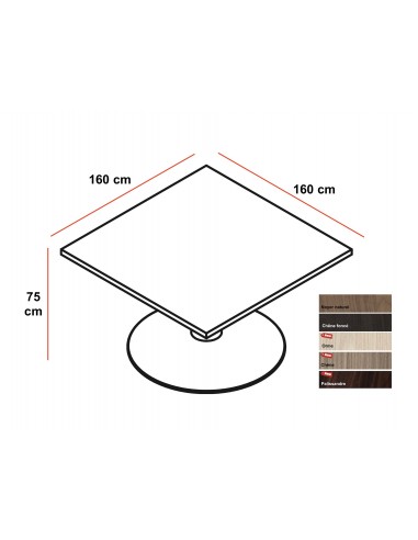 Table de réunion carrée Lithos – Dellarovere